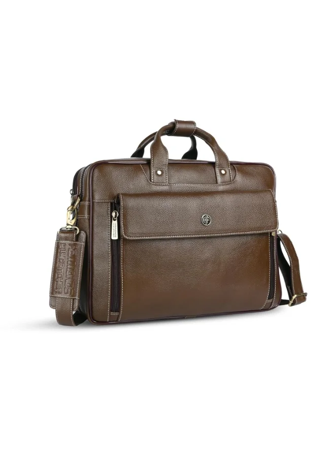 HAMMONDS FLYCATCHER Genuine Leather Office Bag for Men, 15.6" Professional Leather Laptop Bag for Men for Office, Travel, Daily Use, Adjustable Strap & Multi Compartments-LB150 MH